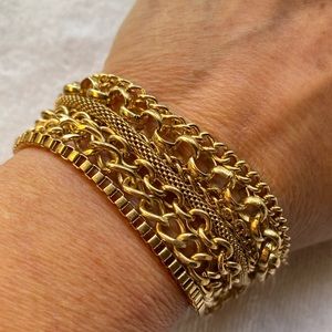 Multi Strand Golden Chain Bracelet